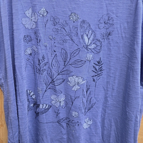 Gaiam size L Purple Floral Print Sleeveless Tank Top - Picture 3 of 9